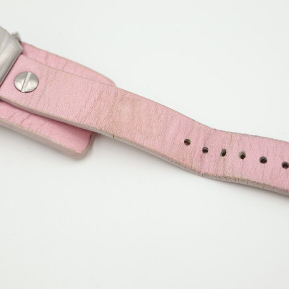 Fossil Womens Watch 29mm Silver Tone Date Dial Pink Leather Band w New Battery - Picture 13 of 14